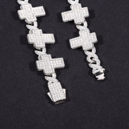 8MM Moissanite Cross Necklace