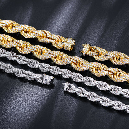 14mm VVS Moissanite Rope Chain