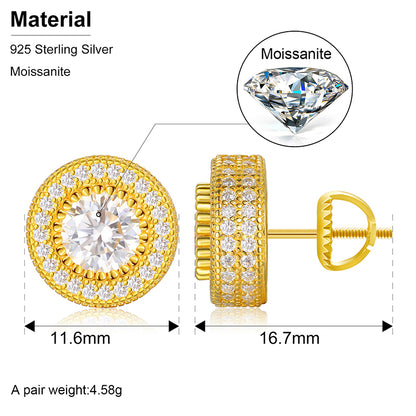 VVS Moissanite Vintage Halo Stud Earrings