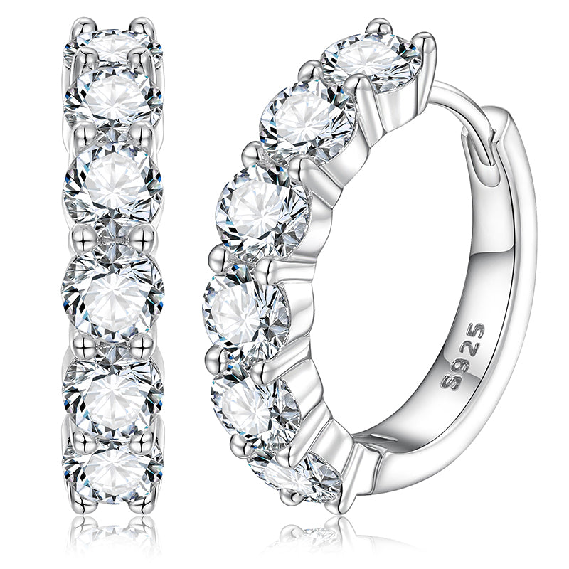 VVS Moissanite Cuff  Hoop Earrings