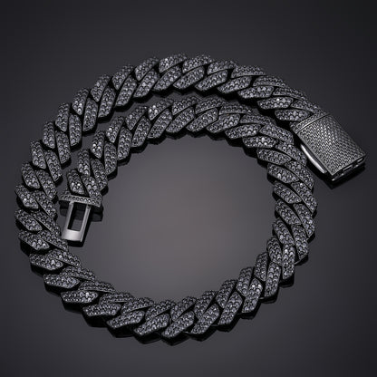 14MM Black VVS Moissanite Cuban Link Chain