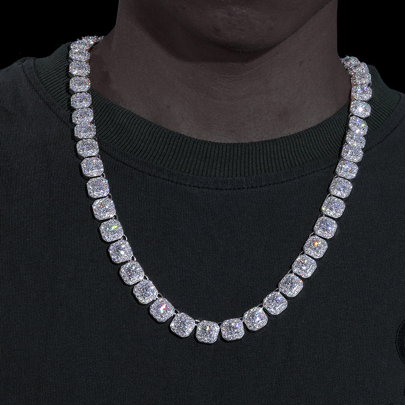 10MM Square VVS Moissanite Tennis Chain