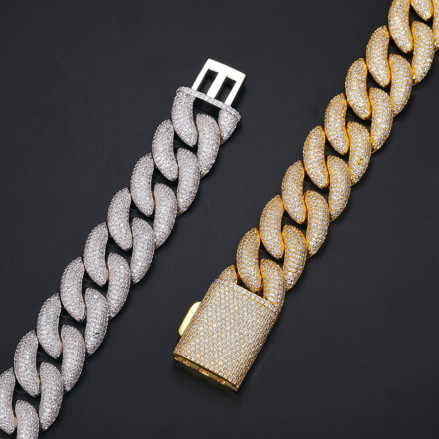 Micro-paved 14MM VVS Moissanite Cuban Link Chain