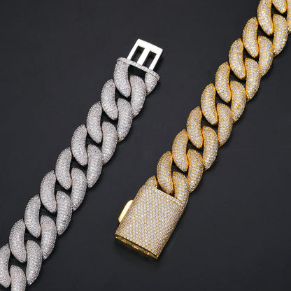 Micro-paved 14MM VVS Moissanite Cuban Link Chain