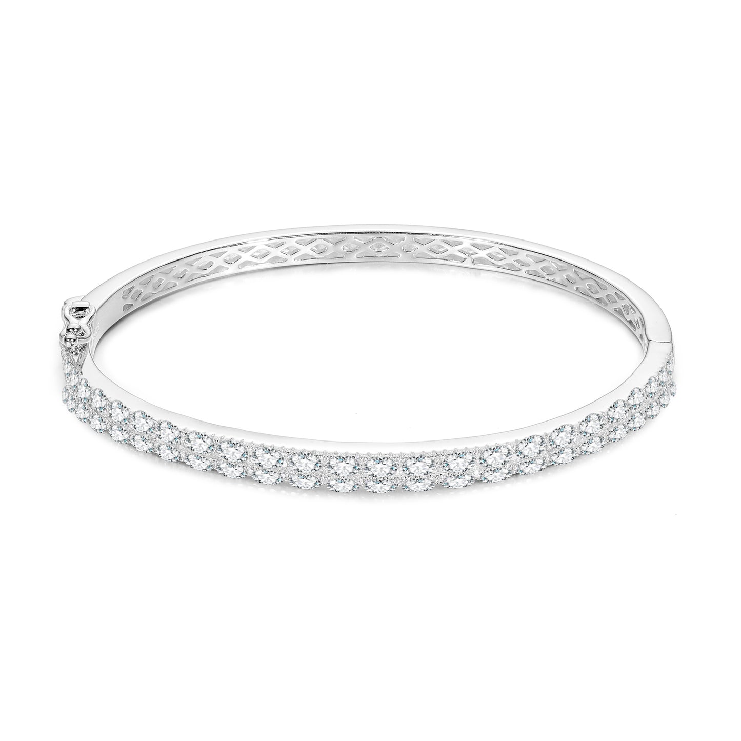 4mm 3 Row Classic Moissanite Bangle