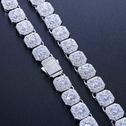 10MM Square VVS Moissanite Tennis Chain