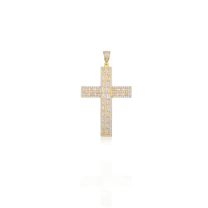 VVS Baguette Moissanite Cross Pendant