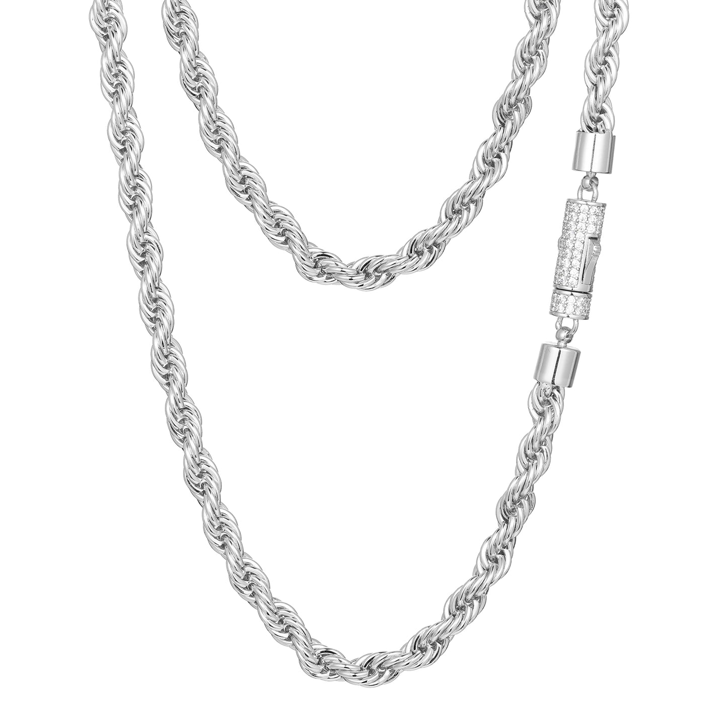 14mm VVS Moissanite Rope Chain