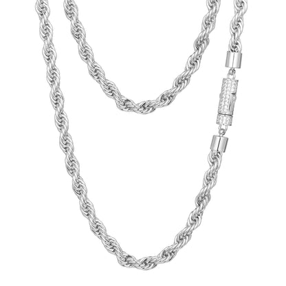 14mm VVS Moissanite Rope Chain