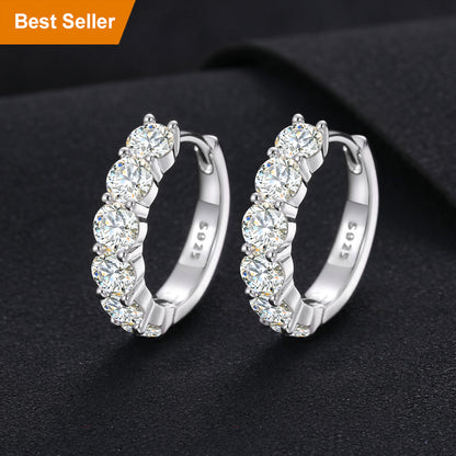 VVS Moissanite Cuff  Hoop Earrings