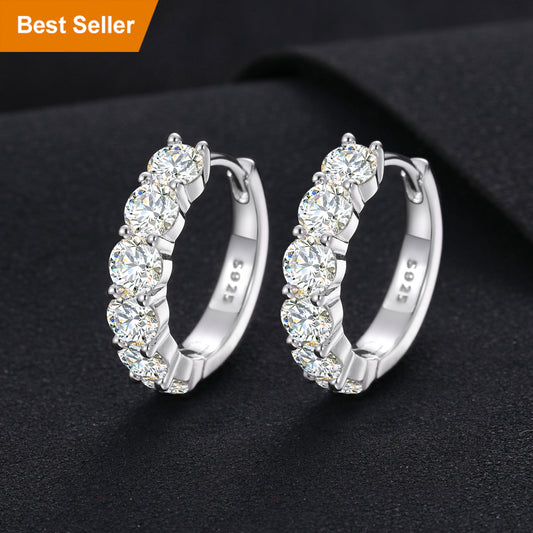 VVS Moissanite Cuff  Hoop Earrings