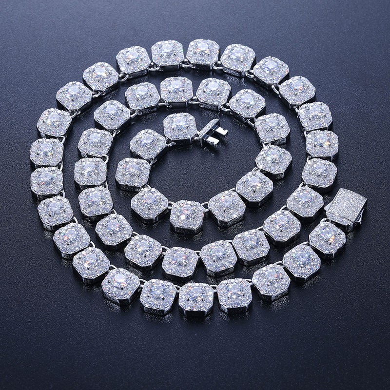 10MM Square VVS Moissanite Tennis Chain